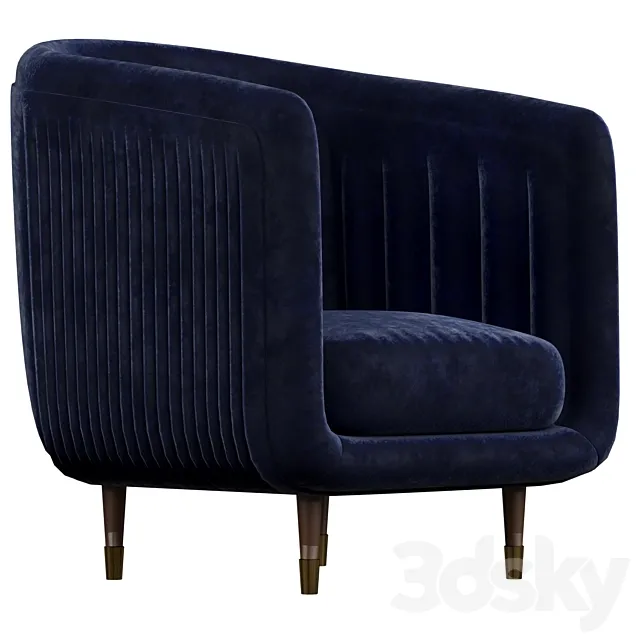 Gallery Serrano Twilight Velvet Armchair 3D Model