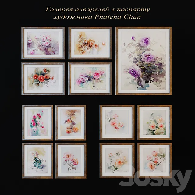 Gallery watercolors Phatcha Chan 3DModel