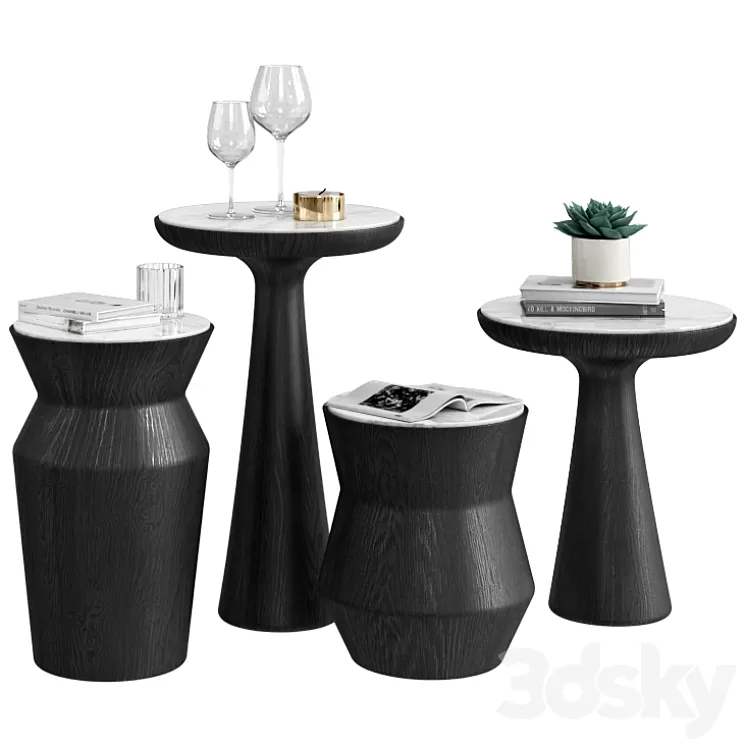 Gallotti & Radice Coffee table Fante & Dama 3D Model