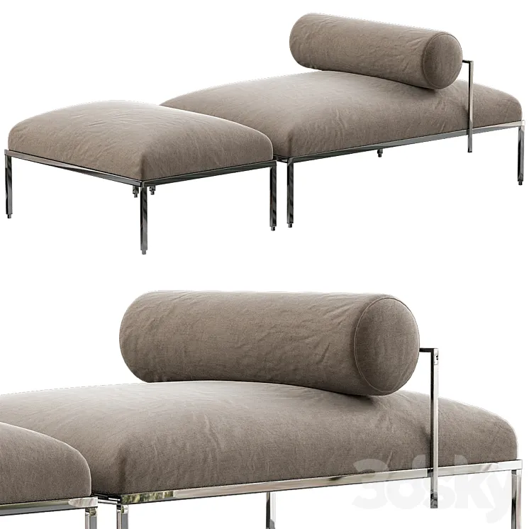 Gallotti Radice Home Oly Bench and Pouffe 3D Model Free