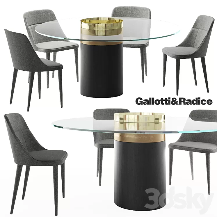 Gallotti&Radice Jackie chair | Haumea-T table 3D Model
