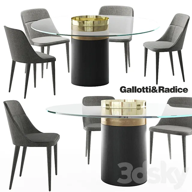 Gallotti&Radice Jackie chair | Haumea-T table 3DModel