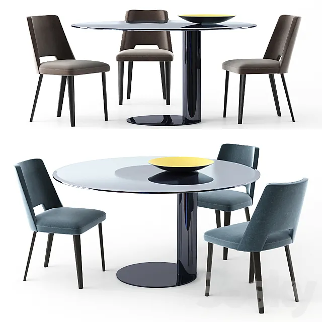 Gallotti&Radice table and chair Oto Thea 3DModel