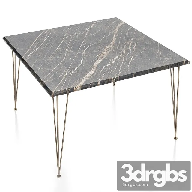Gam home flamingo square coffee table with copper legs 2 3D Model Free