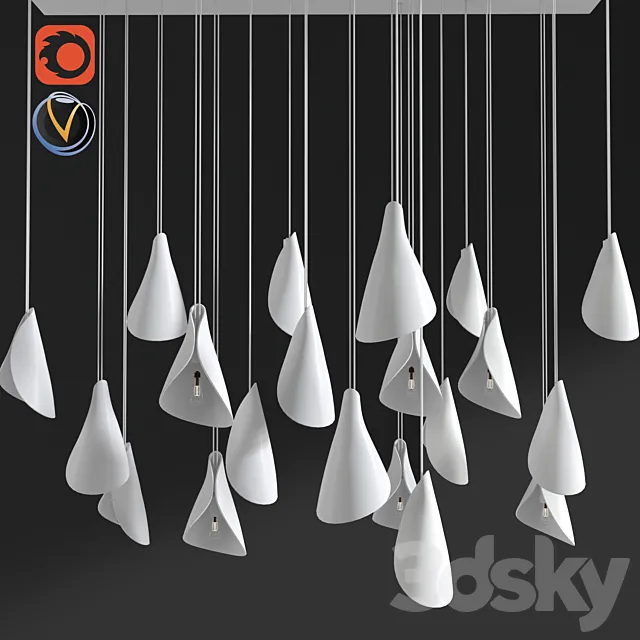 Gamadecor Pappardelle Direct Light Pendant Lamp 3DModel