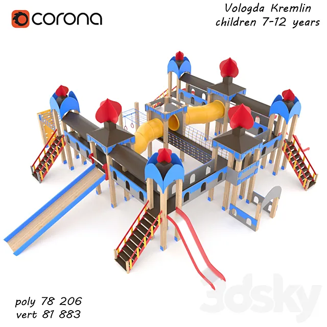 Game complex "Vologda Kremlin" 3D Model