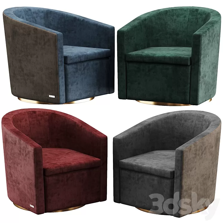 Gamma pretty swivel armchair 3D Model