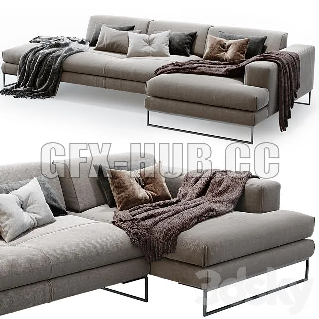 Gamma Sunset Sofa 02 3D Model