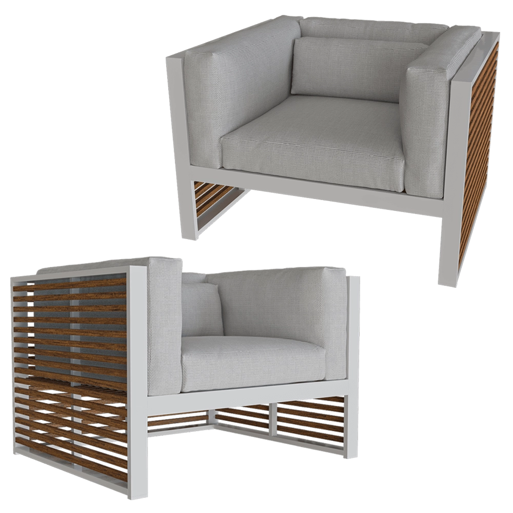 Gandía Blasco - Lounge chair DNA Teak 3D Model