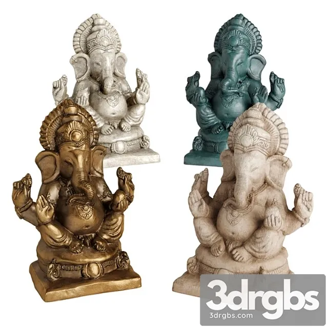 Ganesha Sitting Sculpture 3D Model Free