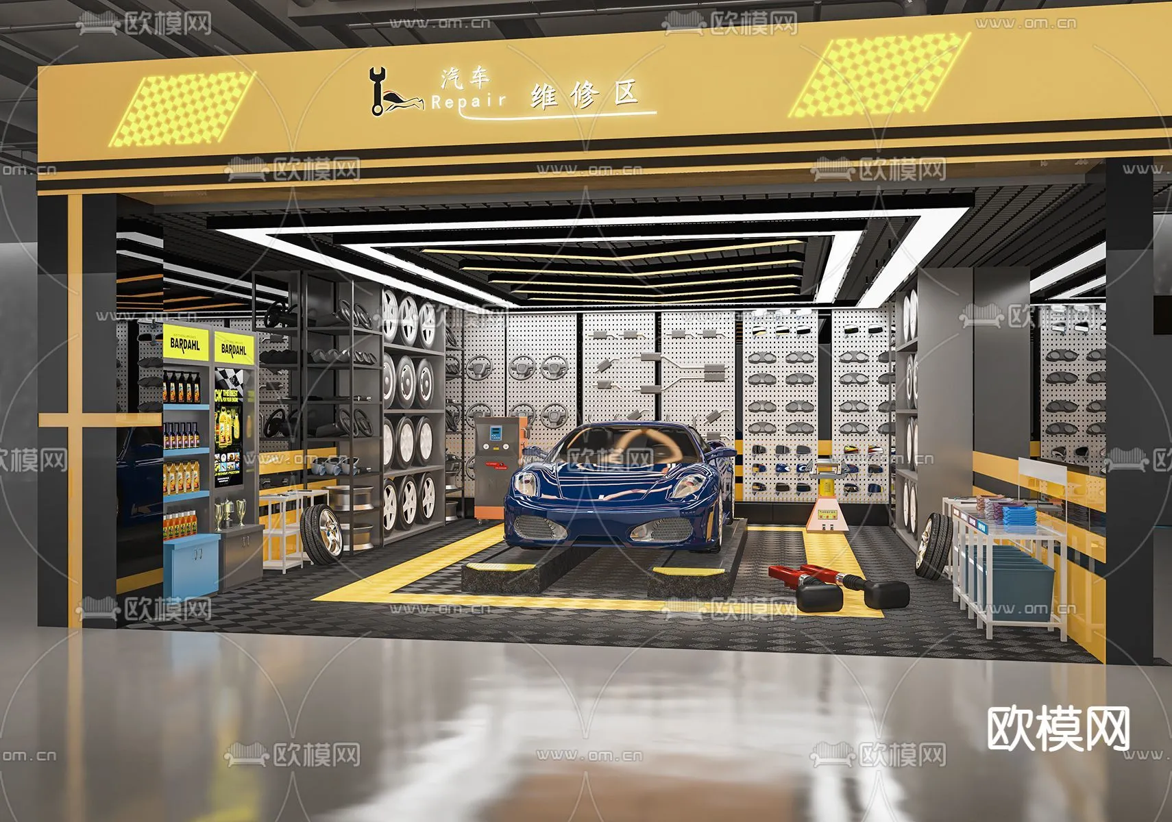 GARAGE - 3D Model For Interior Design - 1929