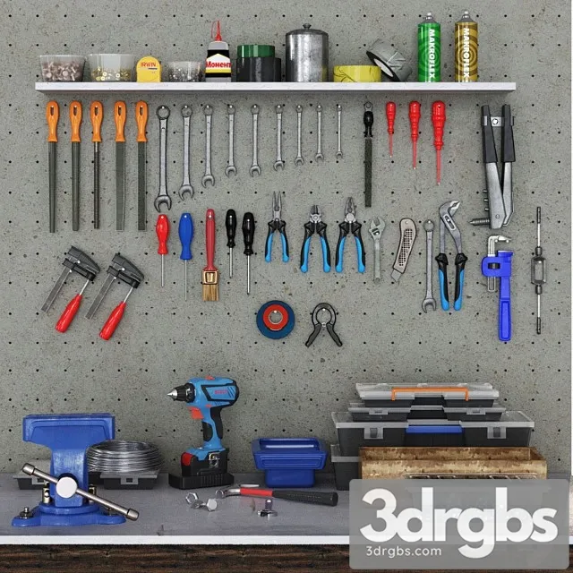 Garage tools 3D Model Free