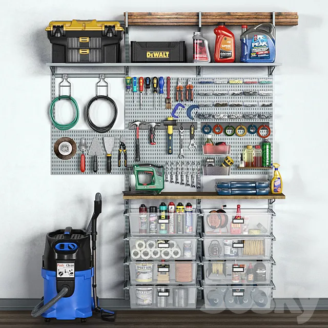 garage tools set 11 3DModel
