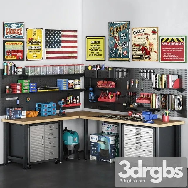 Garage tools set 15 3D Model Free