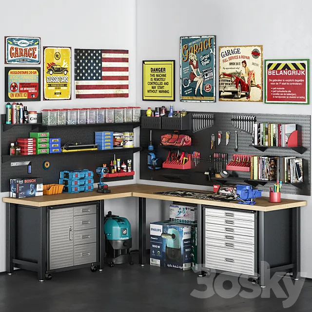 garage tools SET 15 3DModel