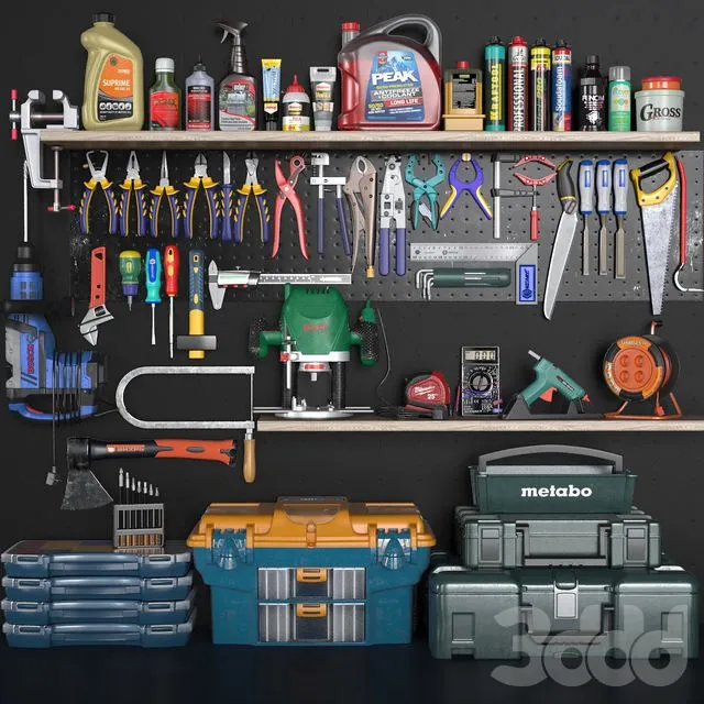 garage tools set 3 3D Model