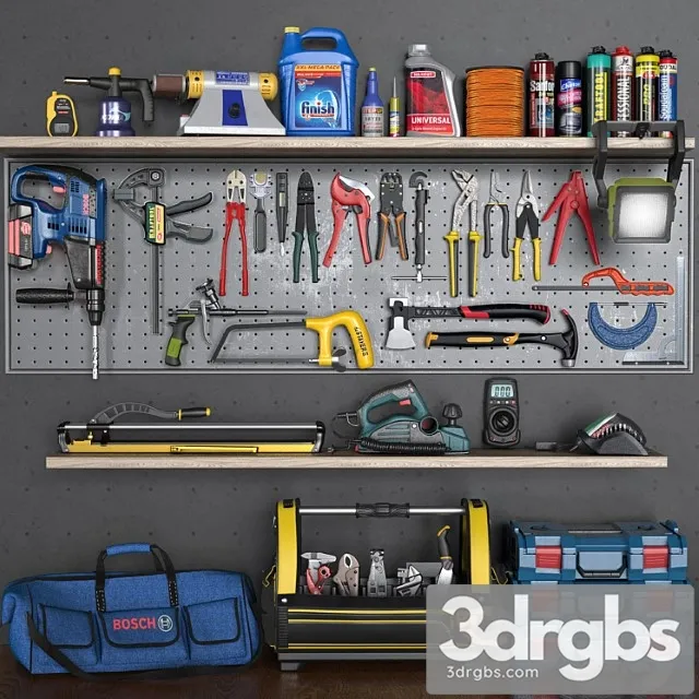 Garage tools set 5 3D Model Download