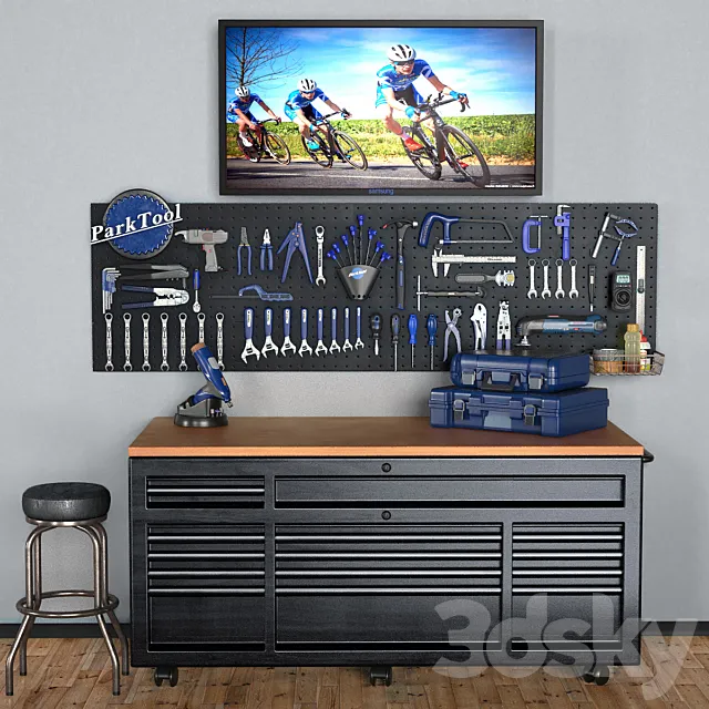 garage tools set 6 3DModel