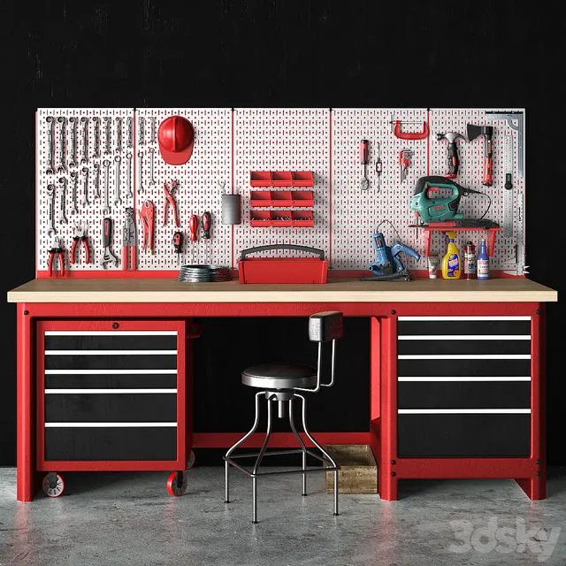 Garage tools set 7 3D Model