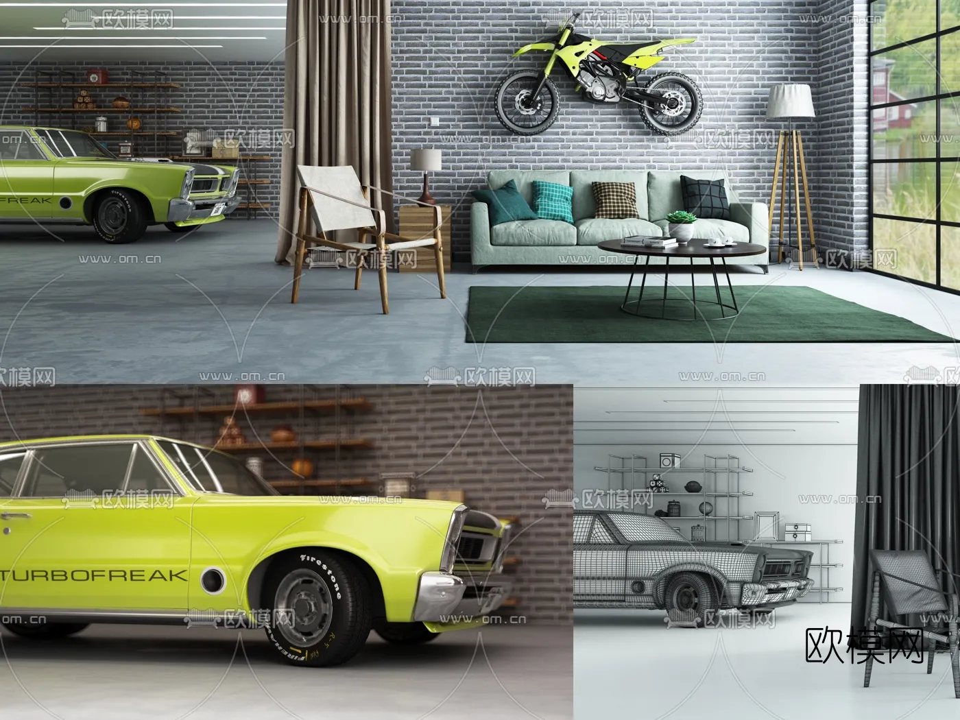 GARAGE - VRAY / CORONA - 3D MODEL - 737