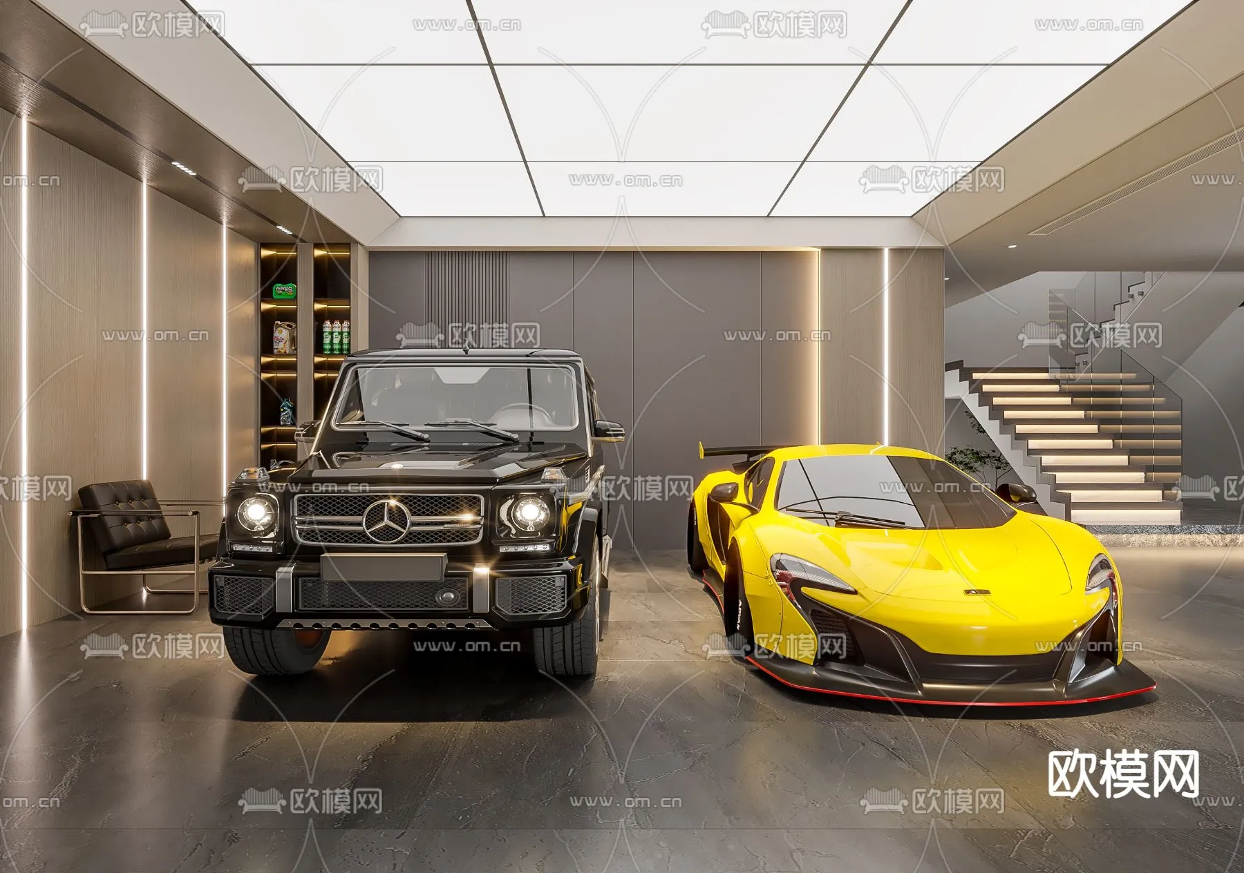 GARAGE - VRAY / CORONA - 3D MODEL - 772