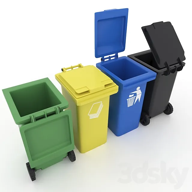 Garbage bins. Bins. 3D Model