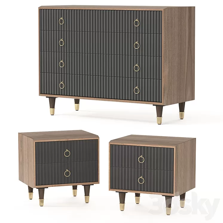 Garda Decor Chest of drawers and bedside tables 3D Model
