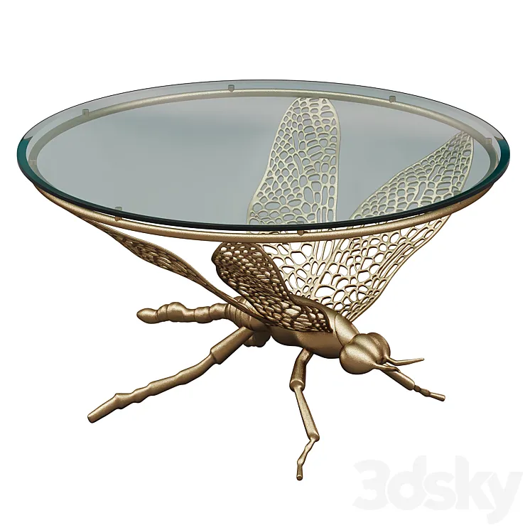Garda Decor COFFEE TABLE DRAGONFLY 3D Model Free
