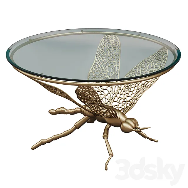 Garda Decor COFFEE TABLE DRAGONFLY 3DModel