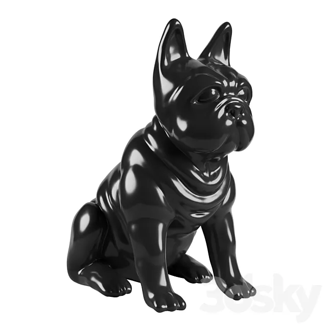 Garda Decor - Figurine "Black Bulldog" D3232 3D Model