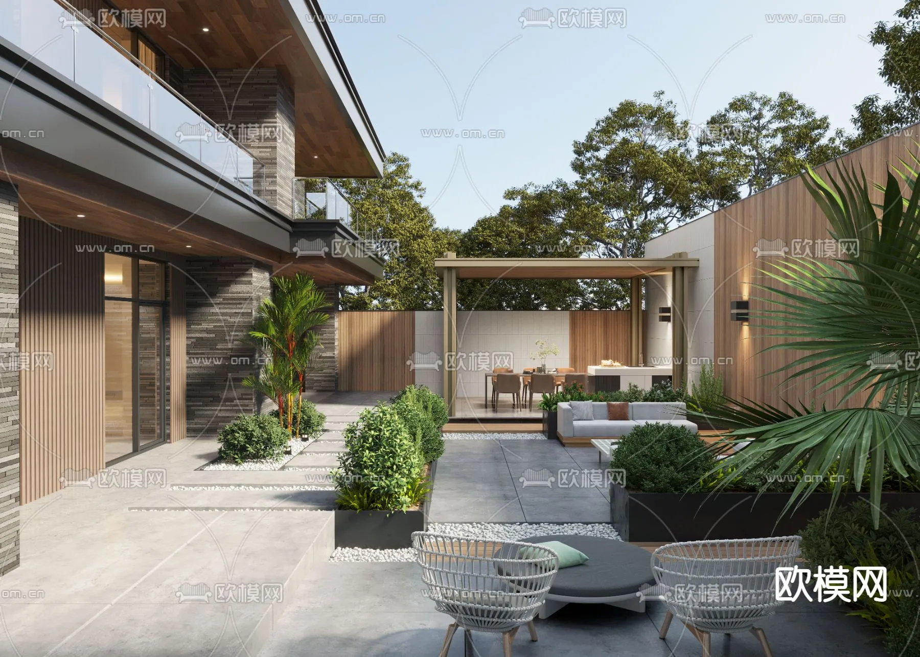 Garden - 3D Exterior Scene - 001