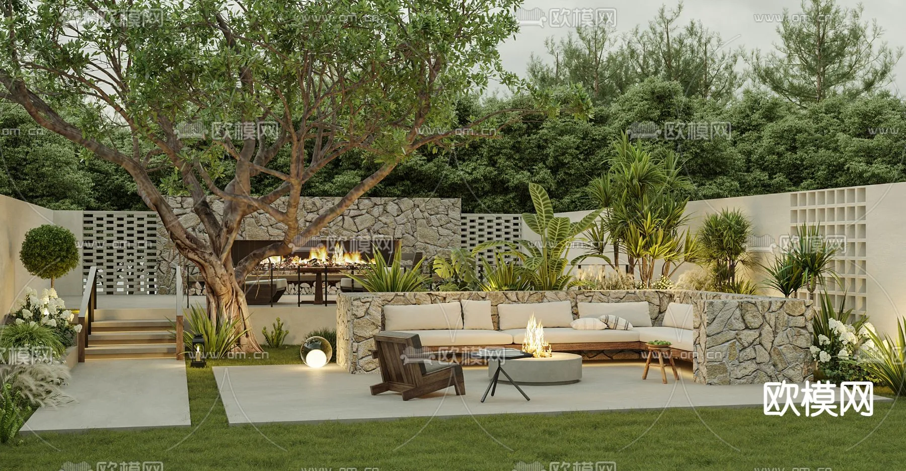 Garden - 3D Exterior Scene - 038