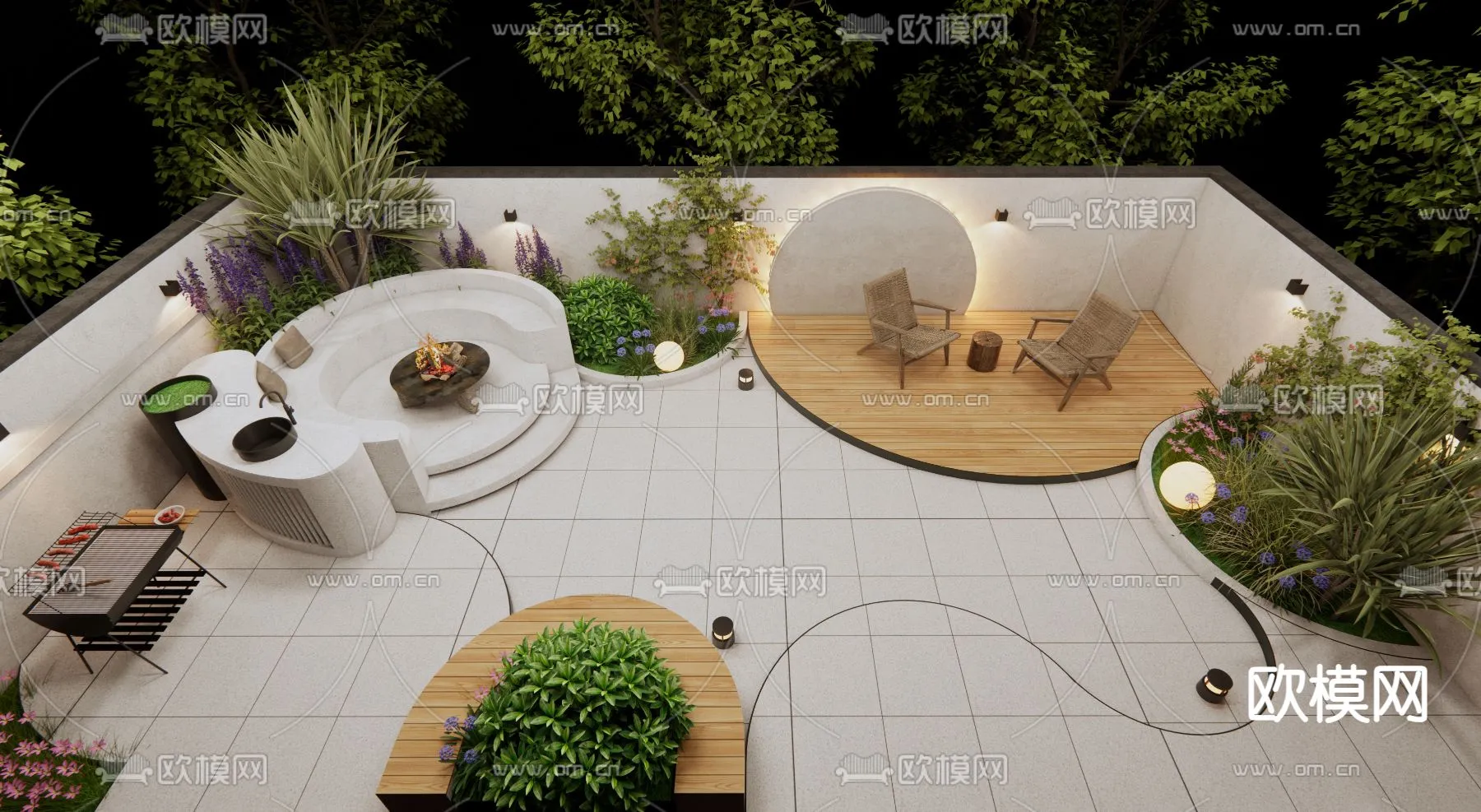 Garden - 3D Exterior Scene - 066
