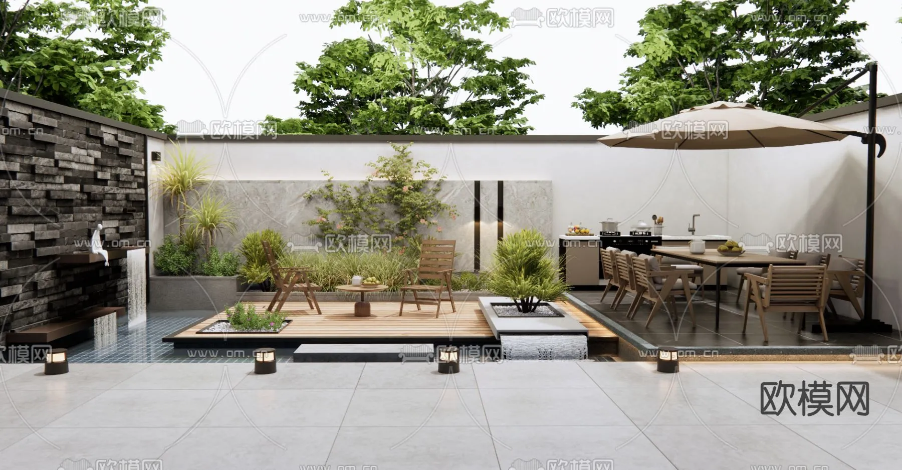 Garden - 3D Exterior Scene - 067
