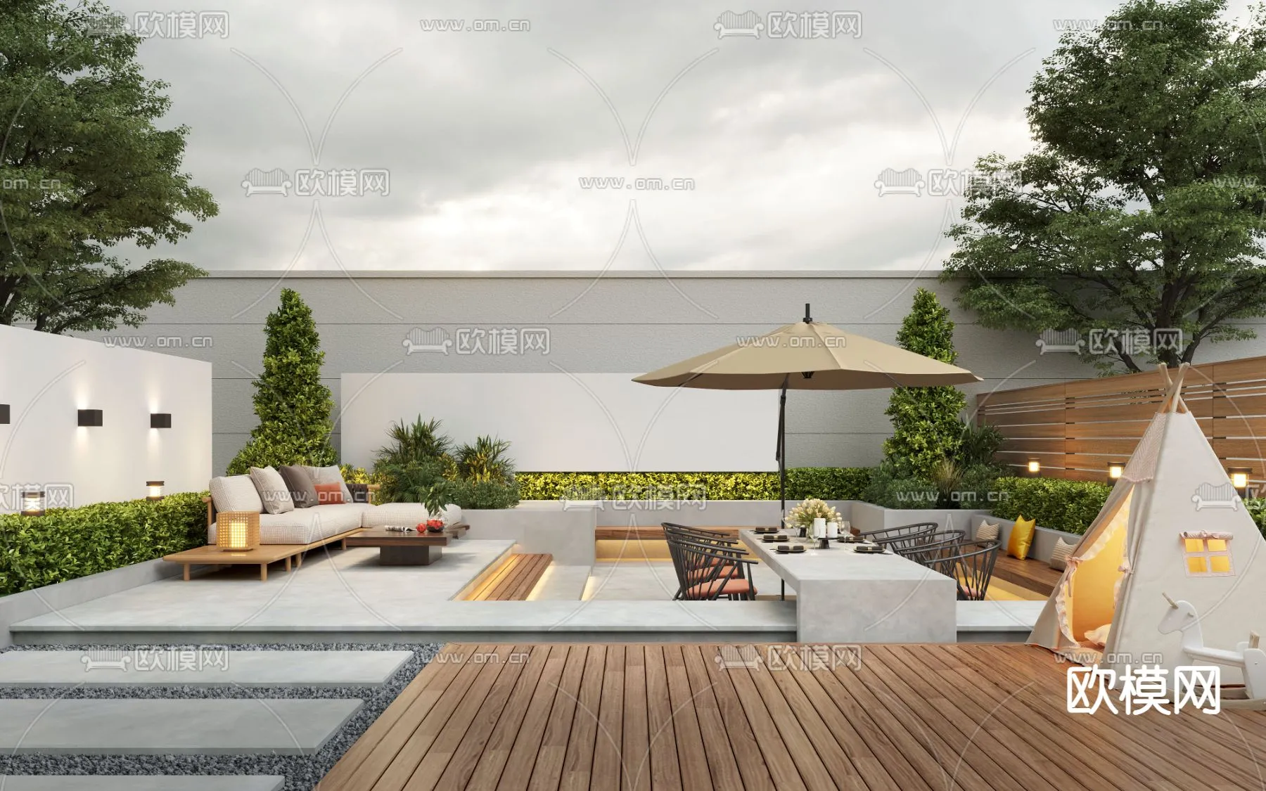Garden - 3D Exterior Scene - 087