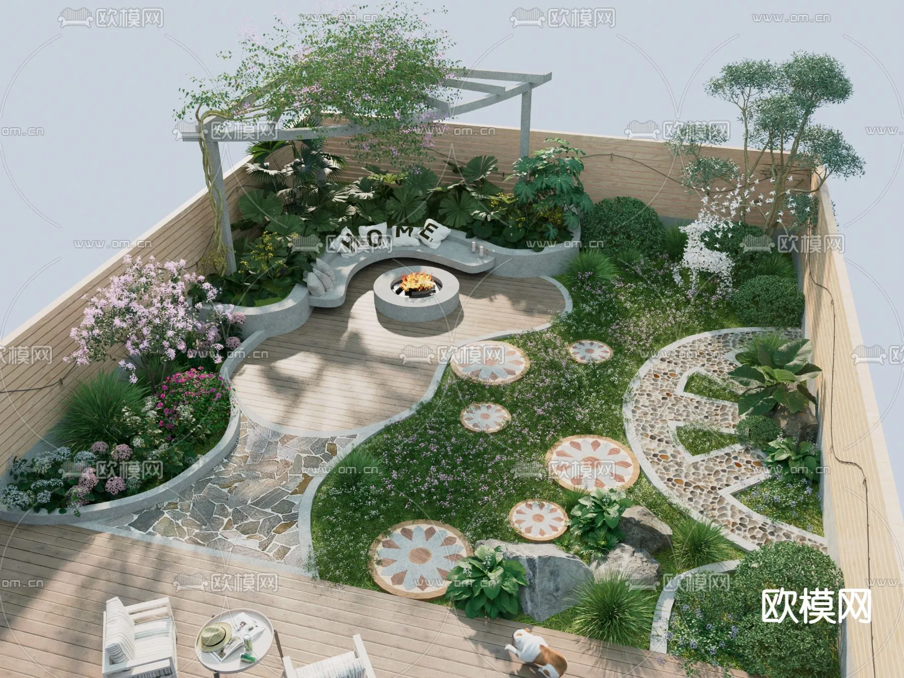 Garden - 3D Exterior Scene - 122