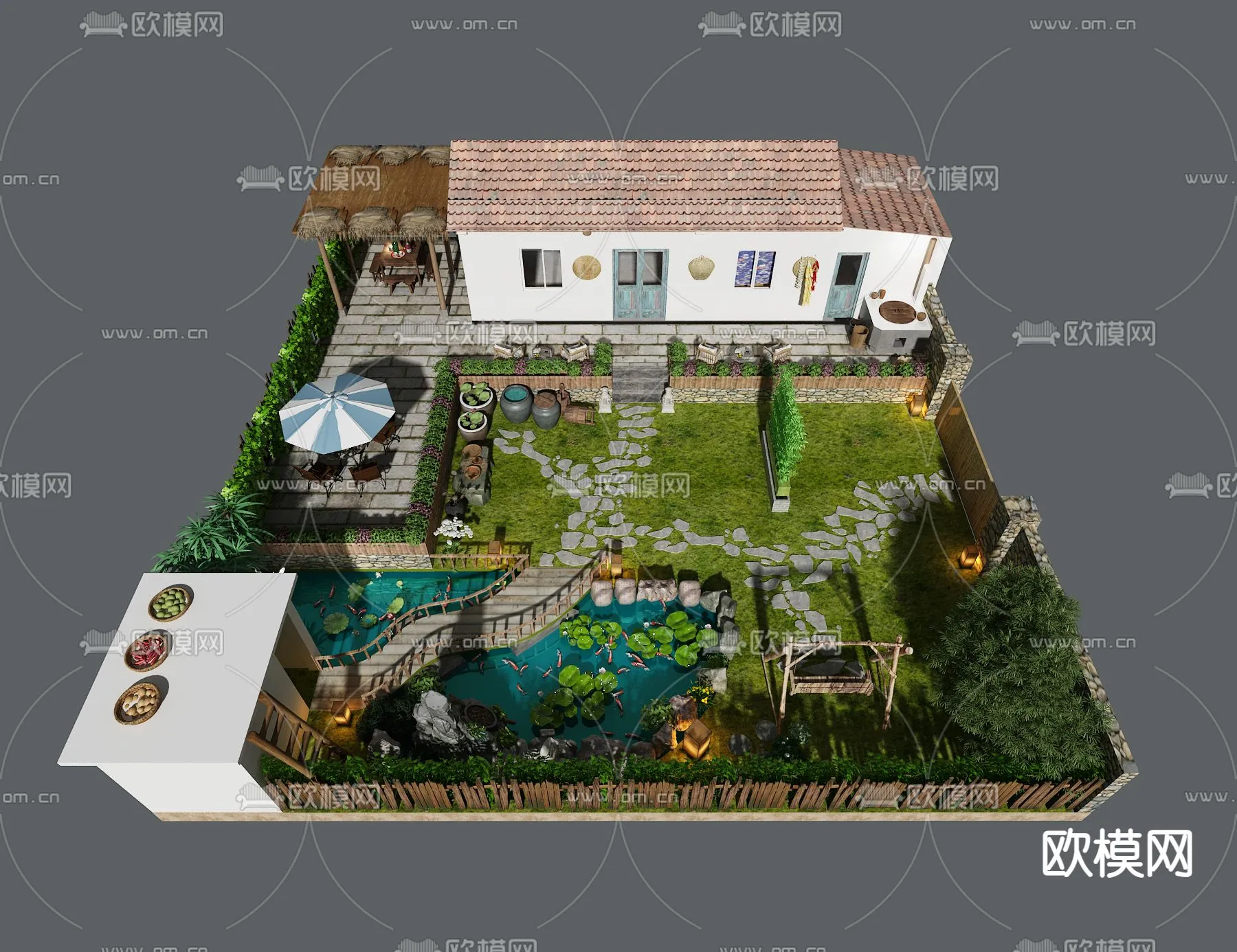 Garden - 3D Exterior Scene - 136
