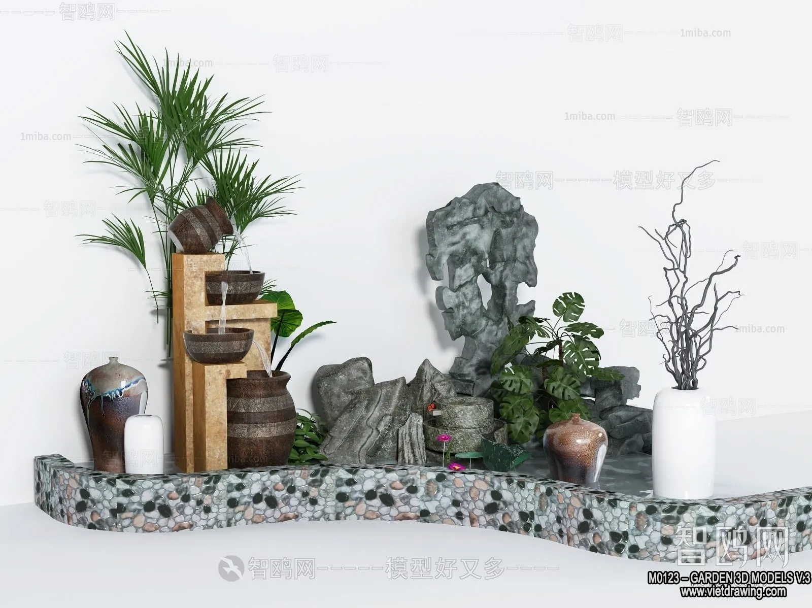 Garden 3D Models - Architecture Decor 3D - 034