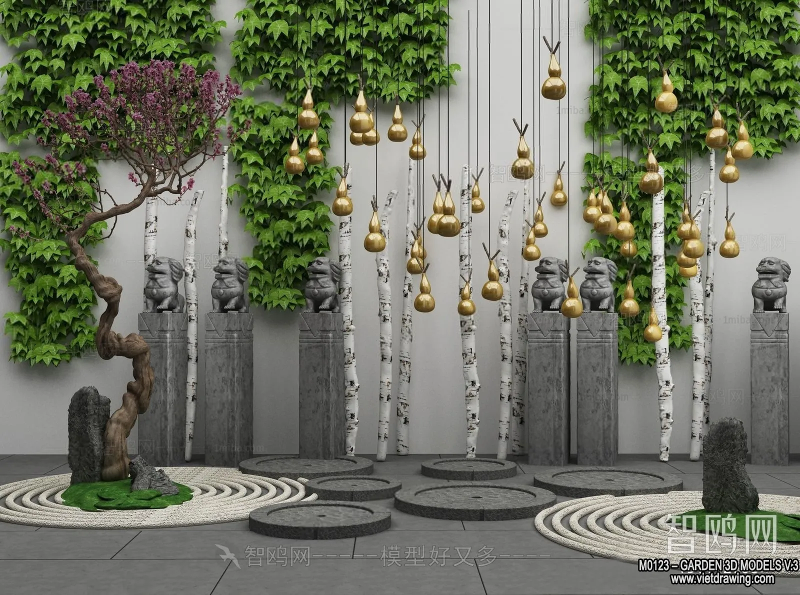 Garden 3D Models - Architecture Decor 3D - 035