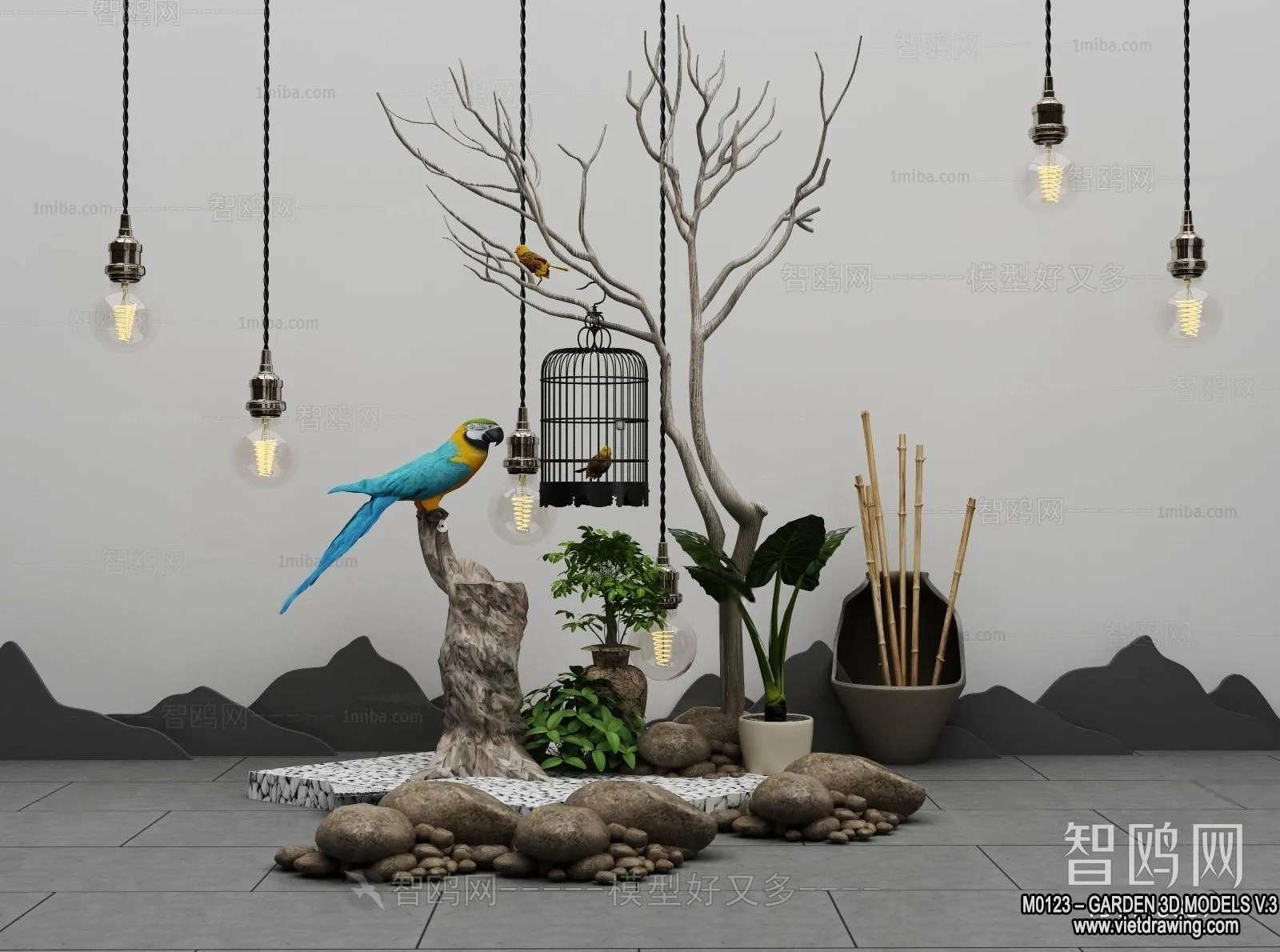 Garden 3D Models - Architecture Decor 3D - 041