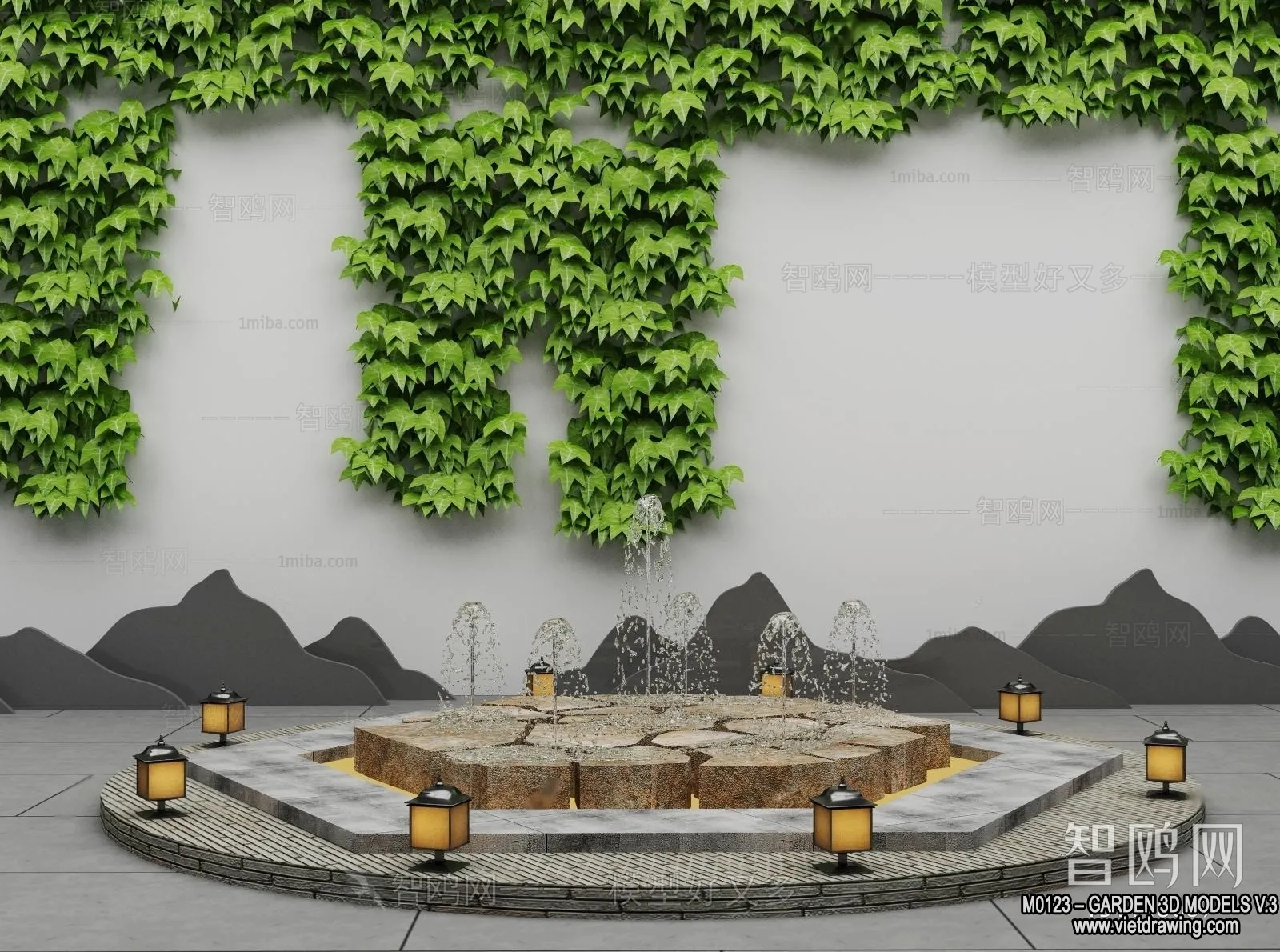 Garden 3D Models - Architecture Decor 3D - 042