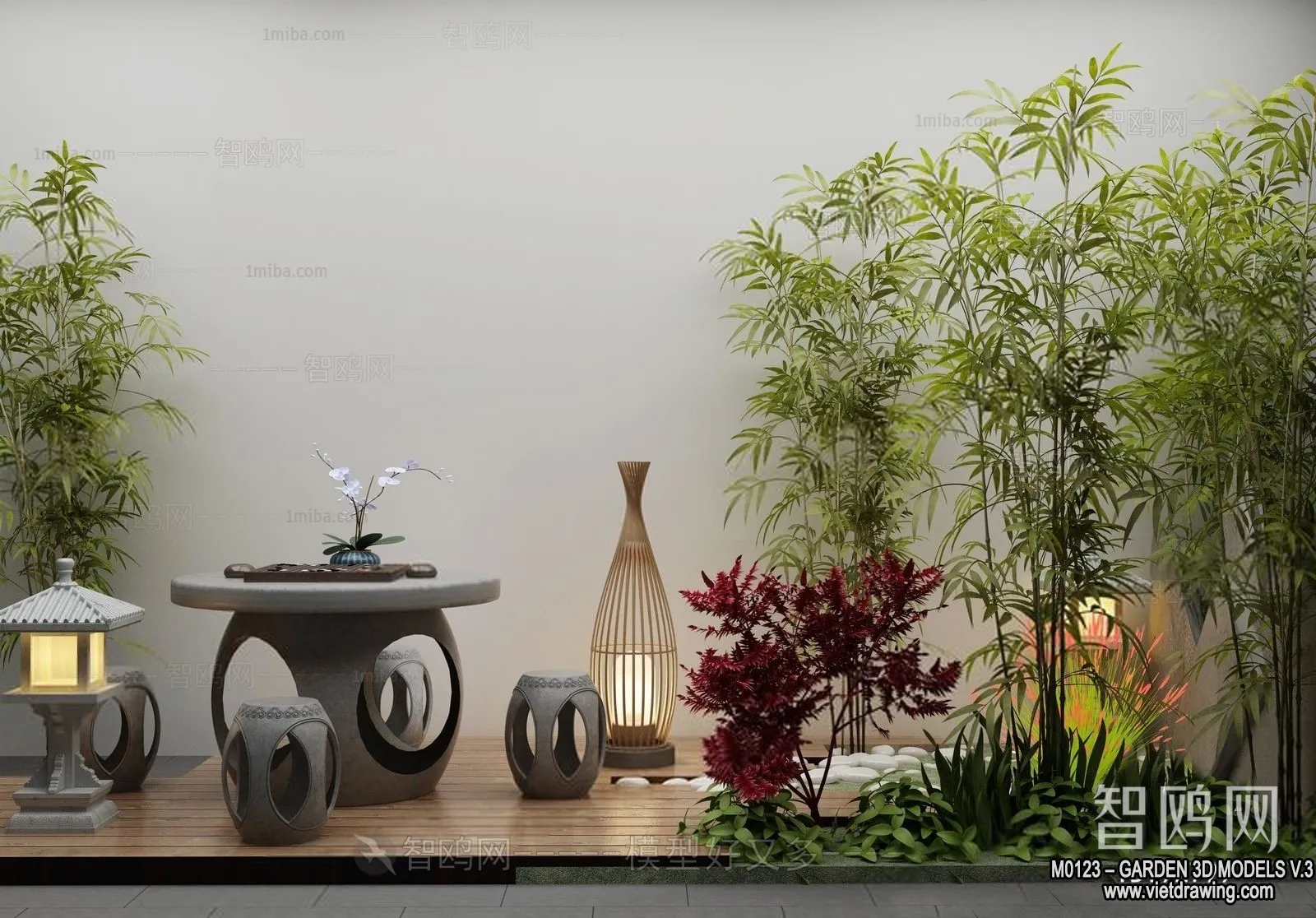 Garden 3D Models - Architecture Decor 3D - 050