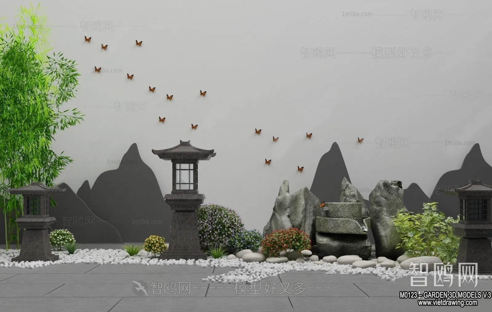 Garden 3D Models - Architecture Decor 3D - 060