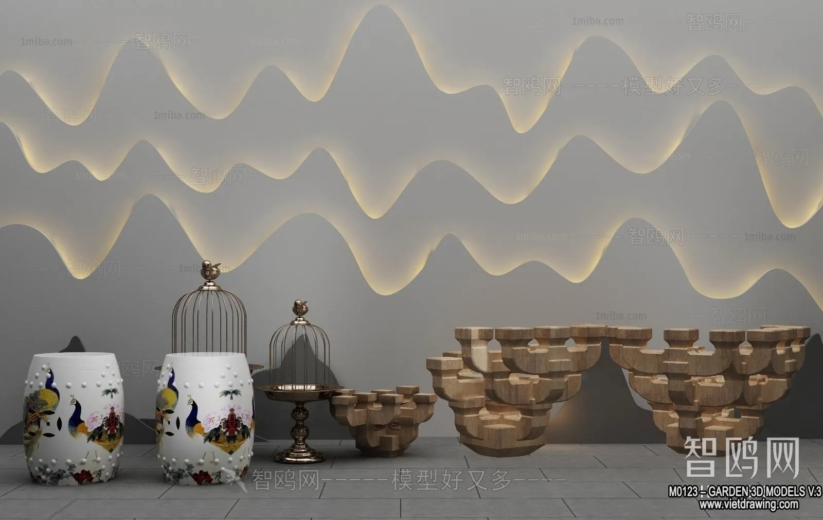 Garden 3D Models - Architecture Decor 3D - 085