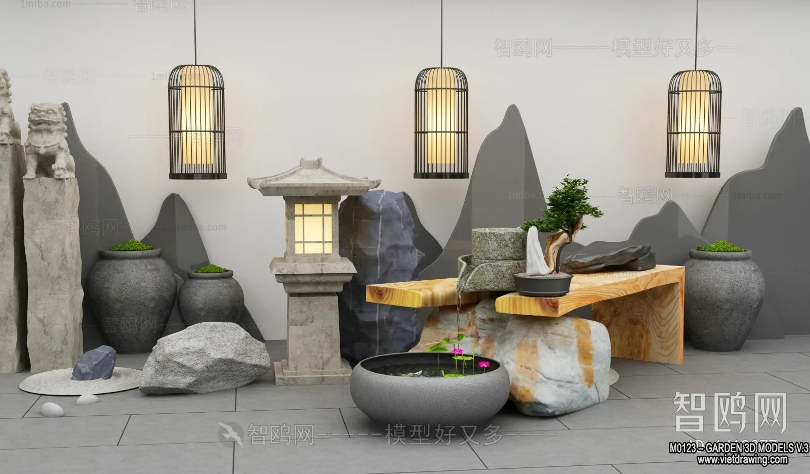 Garden 3D Models - Architecture Decor 3D - 099