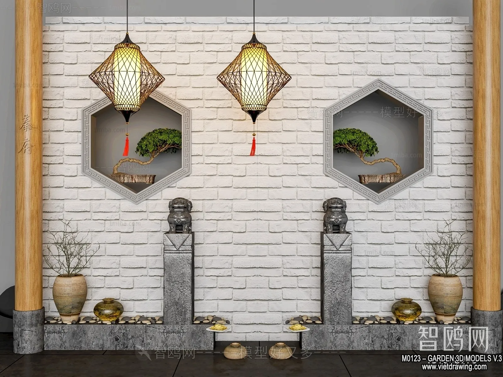 Garden 3D Models - Architecture Decor 3D - 128