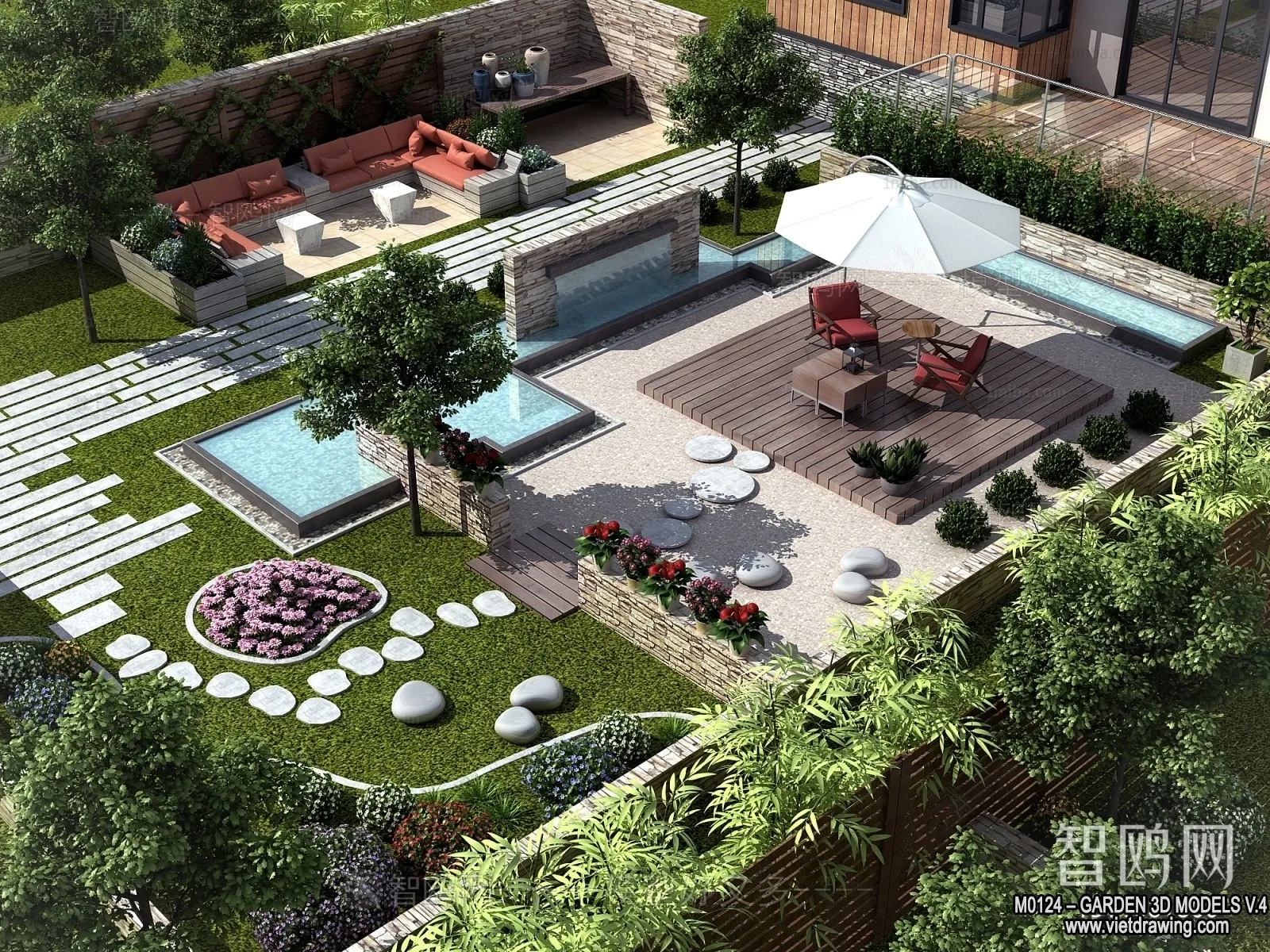 Garden 3D Models - Architecture Decor 3D - 266