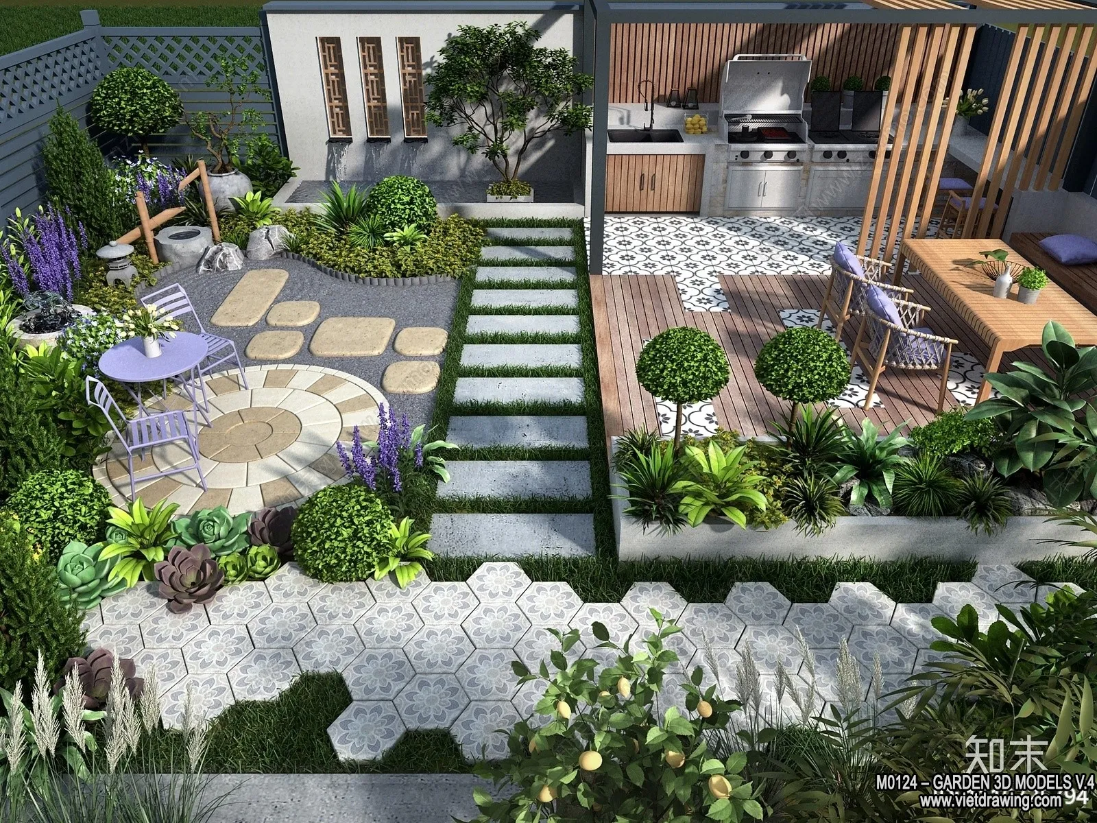 Garden 3D Models - Architecture Decor 3D - 350