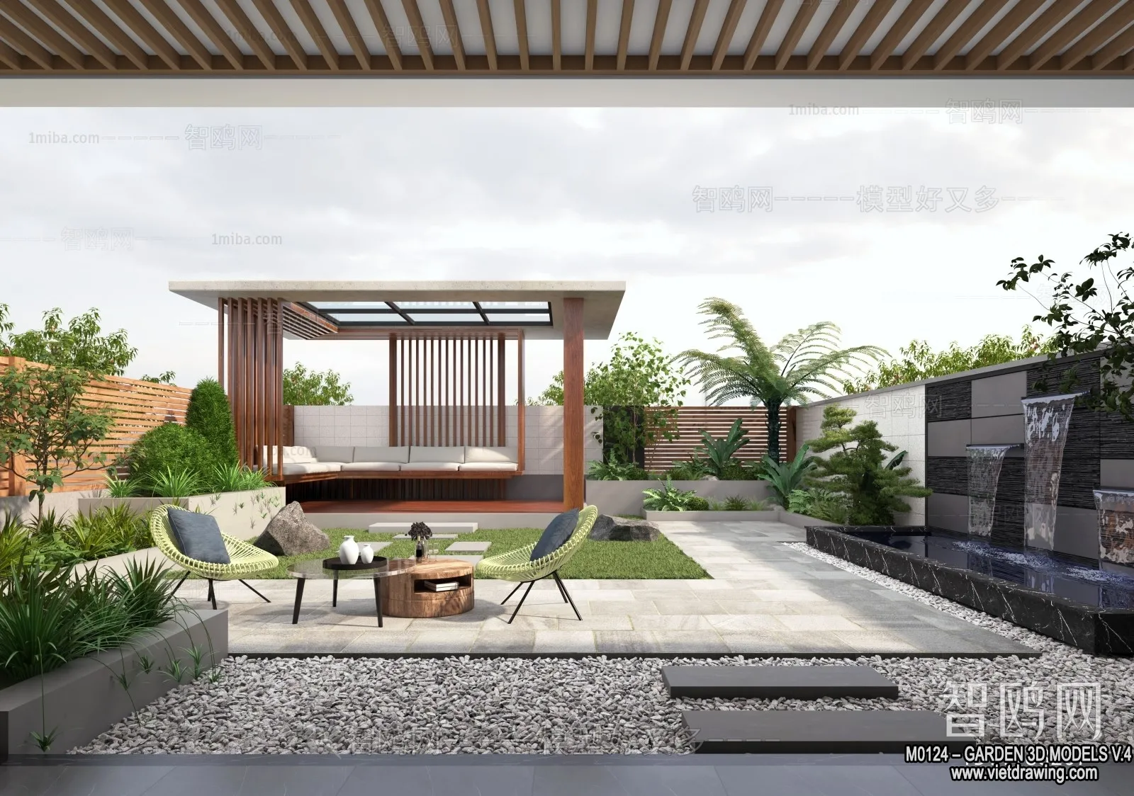 Garden 3D Models - Architecture Decor 3D - 360