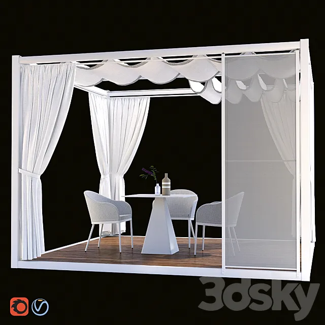 Garden Arbor Varaschin Pavilion 3D Model